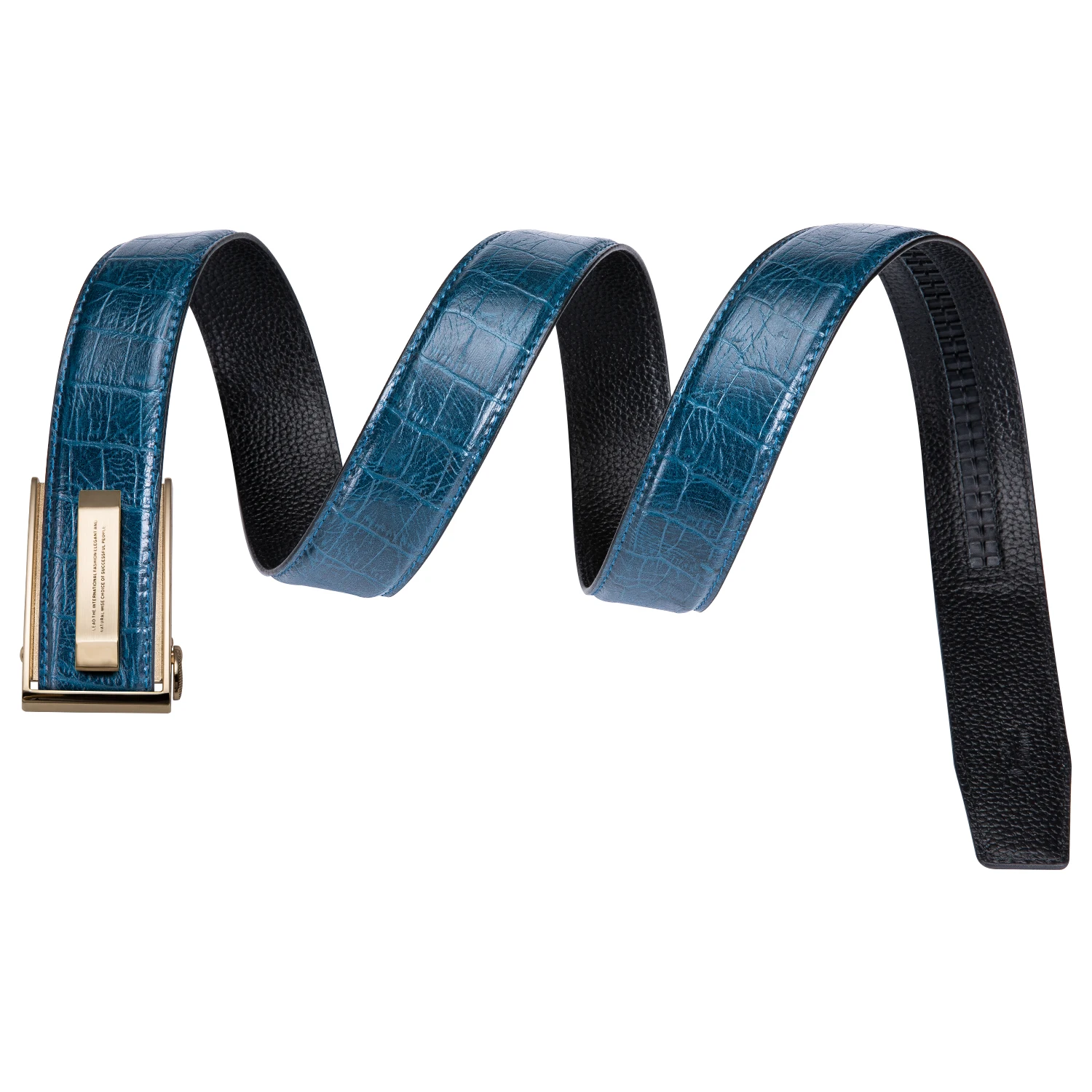 2020 New Fashion Blue Crocodile Leather Belts for Men Waist Fashion Cowboy Jeans Casual Leather Belts Automatic Gold Buckle belt - Image 4