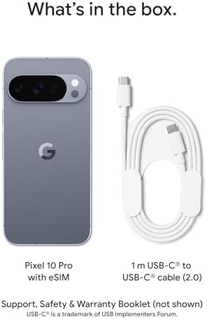 Google Pixel 10 Pro XL - Unlocked Android Smartphone - Gemini AI Assistant, Triple Rear Camera System, Fast-Charging 24+ Hour Battery, and 6.8" Super Actua Display - Obsidian - 512 GB (2025 Model) : Cell Phones & Accessories - Image 9