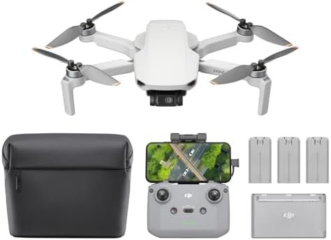 DJI Mini 4K Fly More Combo, Drone with 4K UHD Camera for Adults, Under 249 g, 3-Axis Gimbal Stabilization, 10km Video Transmission, Auto Return, 3 Batteries for 93-Min Max Flight Time, QuickShots : Toys & Games