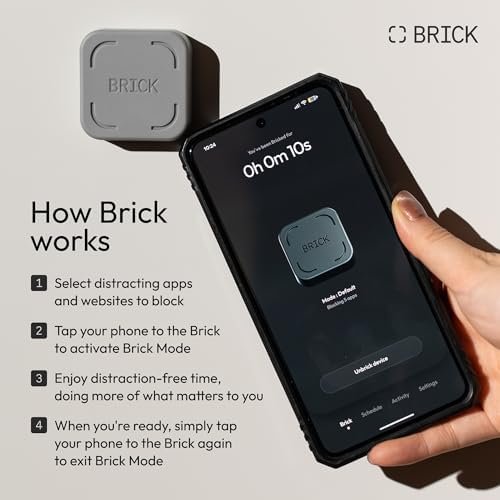 The Brick Phone Access Blocker Device - Subscription-Free Phone Lock, Limits Smartphone Access, Reduces Screen Time & Improves Focus - High-Grade Magnet & Anti-Slip Silicone : Cell Phones & Accessories - Image 2