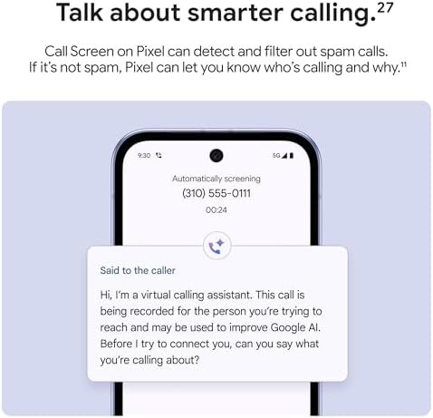 Google Pixel 9a with Gemini - Unlocked Android Smartphone with Incredible Camera and AI Photo Editing, All-Day Battery, and Powerful Security - Obsidian - 128 GB : Cell Phones & Accessories - Image 7