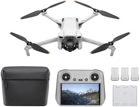 DJI Mini 3 Fly More Combo (DJI RC), Drones with Camera for Adults 4K, 3 Batteries for 114-min Flight Time, Vertical Shooting, 32800ft (10km) Video Transmission, Lightweight Mini Drone for Beginners : Toys & Games