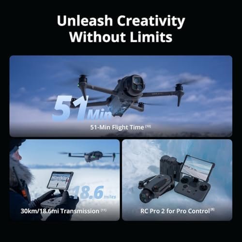 DJI Mavic 4 Pro Drone with DJI RC 2, Flagship Tri-Camera Drone with 100MP 4/3 CMOS Hasselblad Camera, for Professionals, 30km/18.6mi Video Transmission, 51-Min Max Flight Time : Toys & Games - Image 7