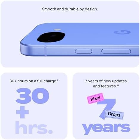 Google Pixel 10a - Unlocked Android Smartphone - 7 Years of Pixel Drops, 30+ Hours Battery, Camera Coach, Gemini Live, Durable Design, Call Screen, Car Crash Detection - Obsidian - 128 GB (2026 Model) : Cell Phones & Accessories - Image 2
