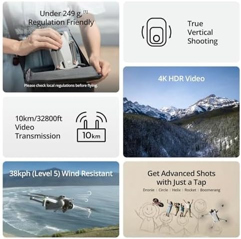 DJI Mini 3 Fly More Combo (DJI RC), Drones with Camera for Adults 4K, 3 Batteries for 114-min Flight Time, Vertical Shooting, 32800ft (10km) Video Transmission, Lightweight Mini Drone for Beginners : Toys & Games - Image 2
